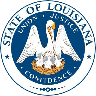 Official Louisiana State Seal.